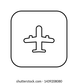 Plane linear icon, symbol of airport and flight. Airplane outline icon. 