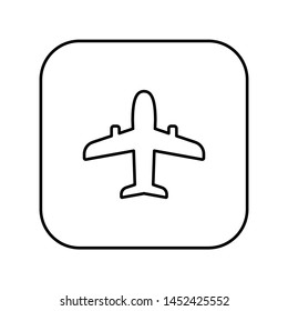 Plane linear icon, symbol of airport and flight. Airplane outline icon. 
