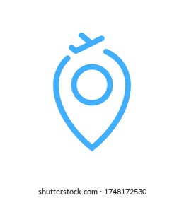Plane location travel logo icon template