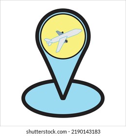 plane locator icon vector design template