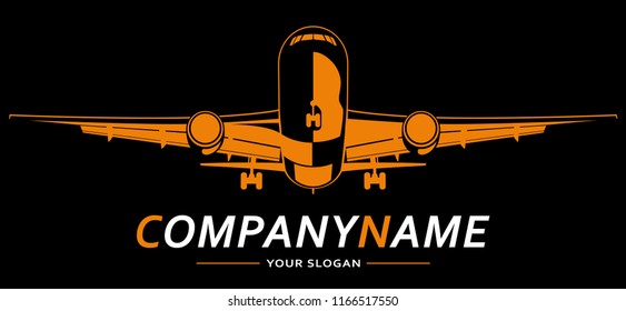 Plane Logo Abstract Lines Design. Creative vector icon. Vector illustration