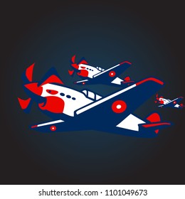 plane logo for aviation sport. vector logo icon with eps 10 format for company creative industry or sport team