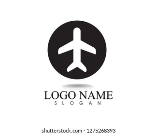 Plane logo business vector icon and symbols template
