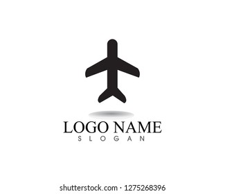 Plane logo business vector icon and symbols template
