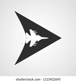 Plane logo concept isolated flat vector icon