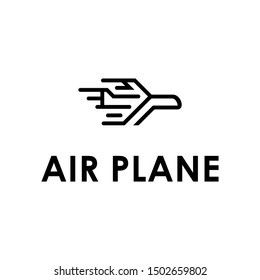 plane logo concept with line style ready to use