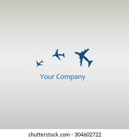 Plane Logo Design. Creative vector icon with plane