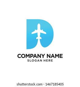 Plane Logo Design Template Inspiration, D Letter
