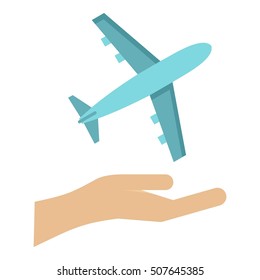Plane logo. Flat illustration of plane vector logo for web