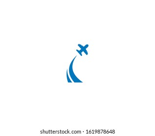 Plane logo flight travel vector 