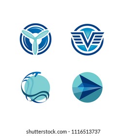 plane logo and icon design