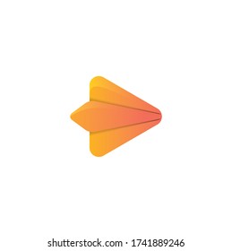 Plane logo icon. Material design style with gradient color