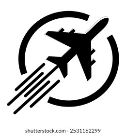 Plane logo silhouette vector art illustration. Plane silhouette vector art illustration. Vector art illustration of a plane silhouette, featuring a clean and simple design. Ideal for aviation-themed p