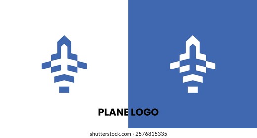 Plane logo. Suitable for business logos, brands, brands, interview shows, podcasts, quizzes. Flat Vector Logo Design Template Elements.