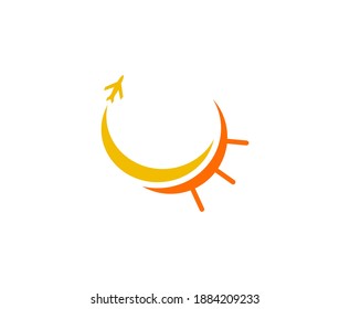 Vector solar del viaje del logotipo del avión 