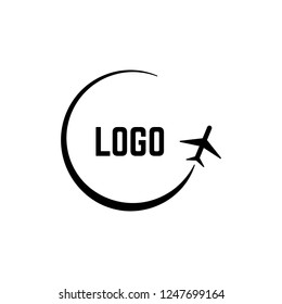 Plane logo vector. Abstract travel logos and airplane signs
