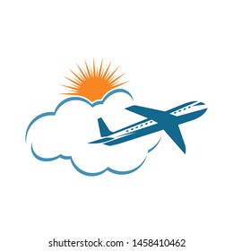 plane logo vector icon illustration design template