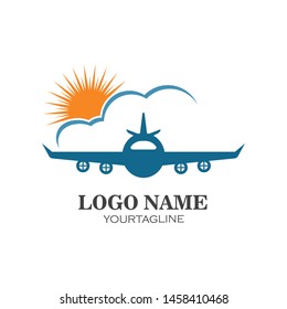 plane logo vector icon illustration design template