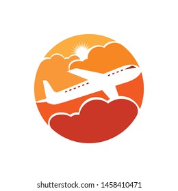 plane logo vector icon illustration design template