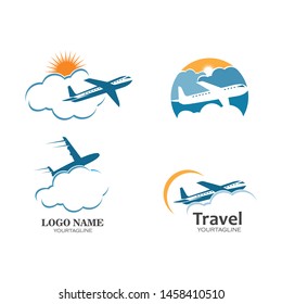 plane logo vector icon illustration design template