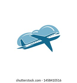 plane logo vector icon illustration design template