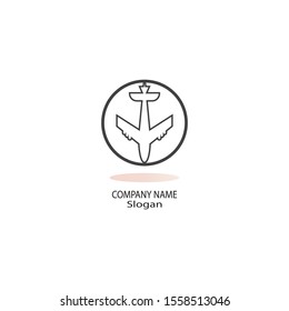 Plane logo vector illustration design template icon