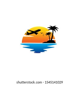 Plane logo vector template, for airlines, airplane tickets, travel agencies