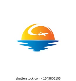 Plane logo vector template, for airlines, airplane tickets, travel agencies
