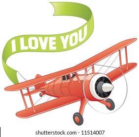 Plane with love banner