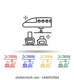 Plane, luggage, airport multi color style icon. Simple thin line, outline vector of Airport icons for ui and ux, website or mobile application