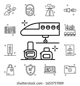Plane, luggage icon. Airport icons universal set for web and mobile