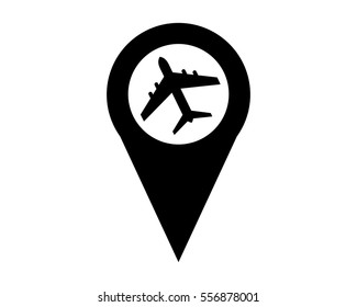 plane marker map icon symbol logo silhouette black