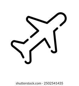 Plane minimal icon and vector line art
