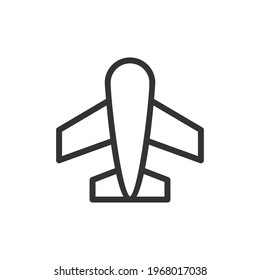 Plane minimal line icon. Web stroke symbol design. Plane sign isolated on a white background. Premium line icon.