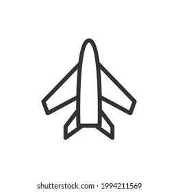 Plane minimal line icon. Web stroke symbol design. Plane sign isolated on a white background. Premium line icon.