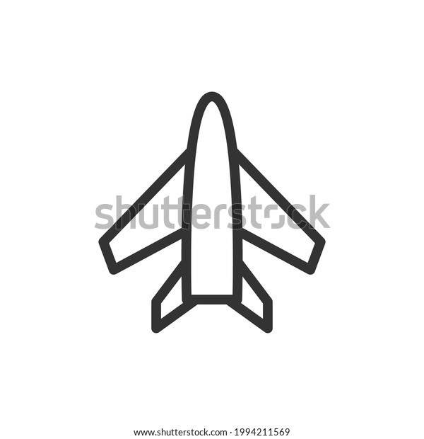 Plane minimal line\
icon. Web stroke symbol design. Plane sign isolated on a white\
background. Premium line\
icon.