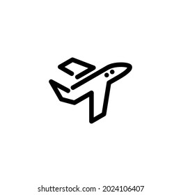 Plane Monoline Icon Logo for Graphic Design