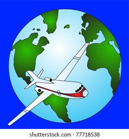 The Plane, moving around globe in air spaces