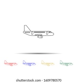 plane multi color style icon. Simple thin line, outline vector of transport icons for ui and ux, website or mobile application
