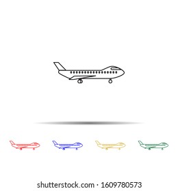 plane multi color style icon. Simple thin line, outline vector of transport icons for ui and ux, website or mobile application
