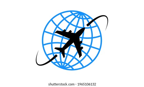 plano sobre el fondo del globo terrestre