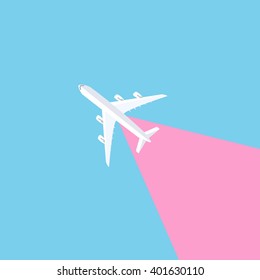  Plane on a blue background. vector icon