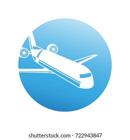 plane on blue circle background