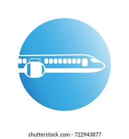 plane on blue circle background