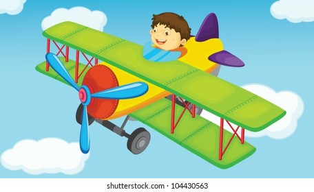 plane on a blue sky background