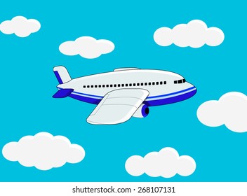 plane on a blue sky background