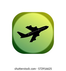 Plane on green background