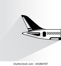 plane on white background, flat and shadow theme