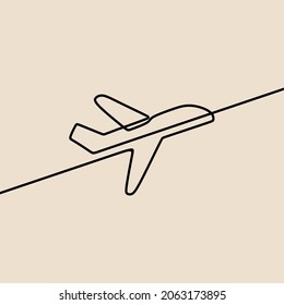 plane oneline continuous line art
