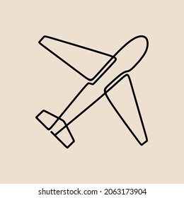 plane oneline continuous line art
